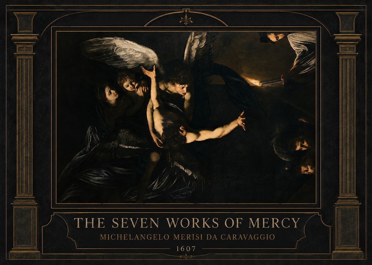 Michelangelo Merisi da Caravaggio The Seven Works of Mercy II No3 - Poszter
