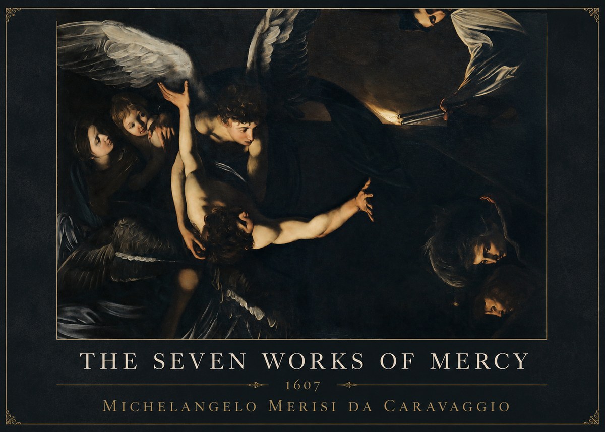 Michelangelo Merisi da Caravaggio The Seven Works of Mercy II No5 - Poszter