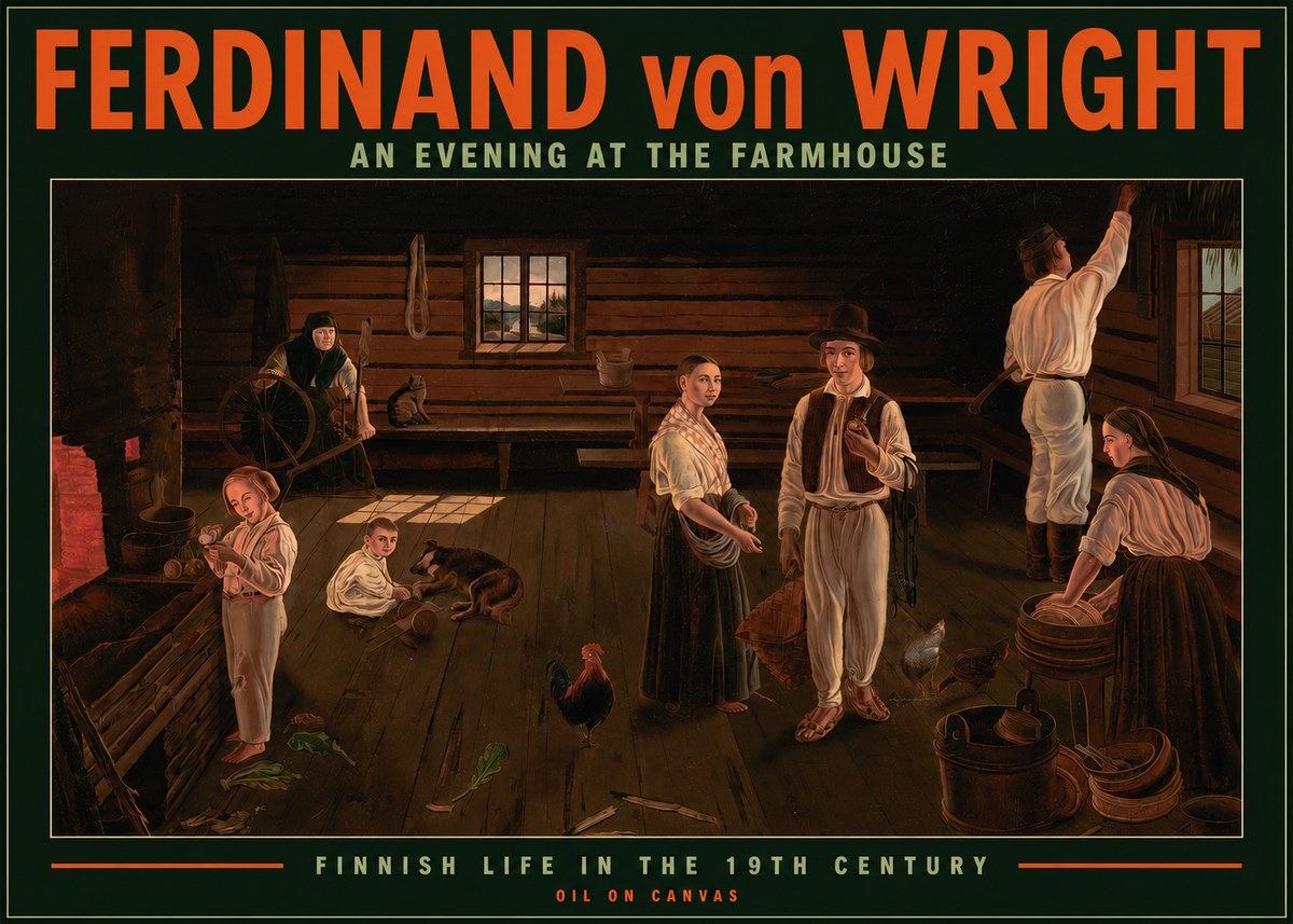 Ferdinand von Wright An Evening at the Farmhouse No2 - Poszter