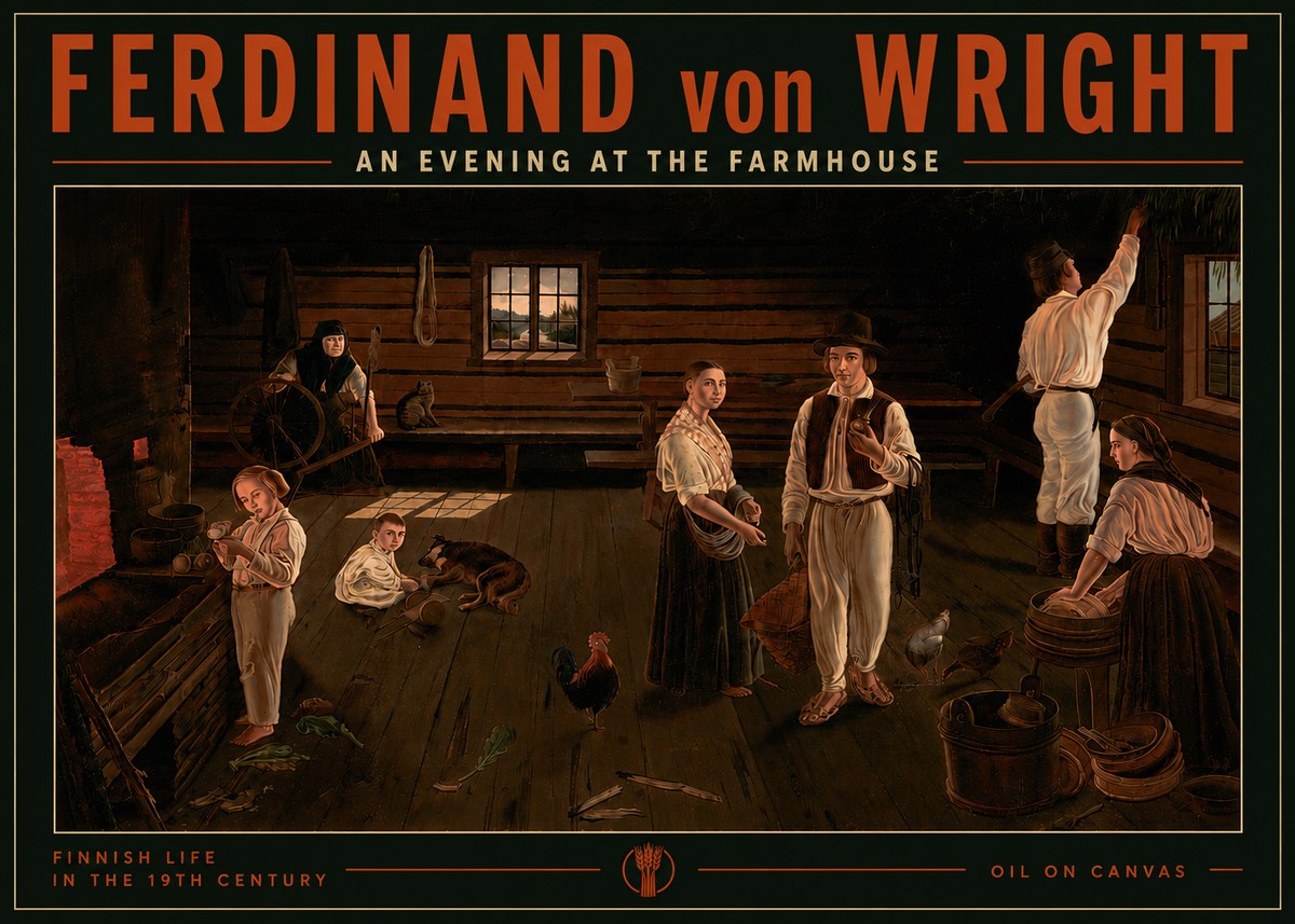 Ferdinand von Wright An Evening at the Farmhouse No5 - Poszter