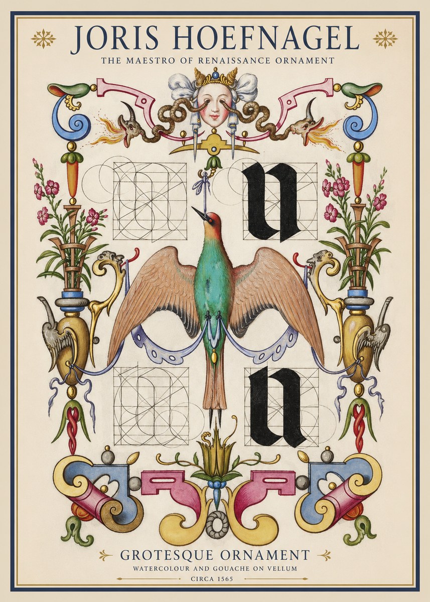 Joris Hoefnagel Grotesque Ornament No1 - Poszter