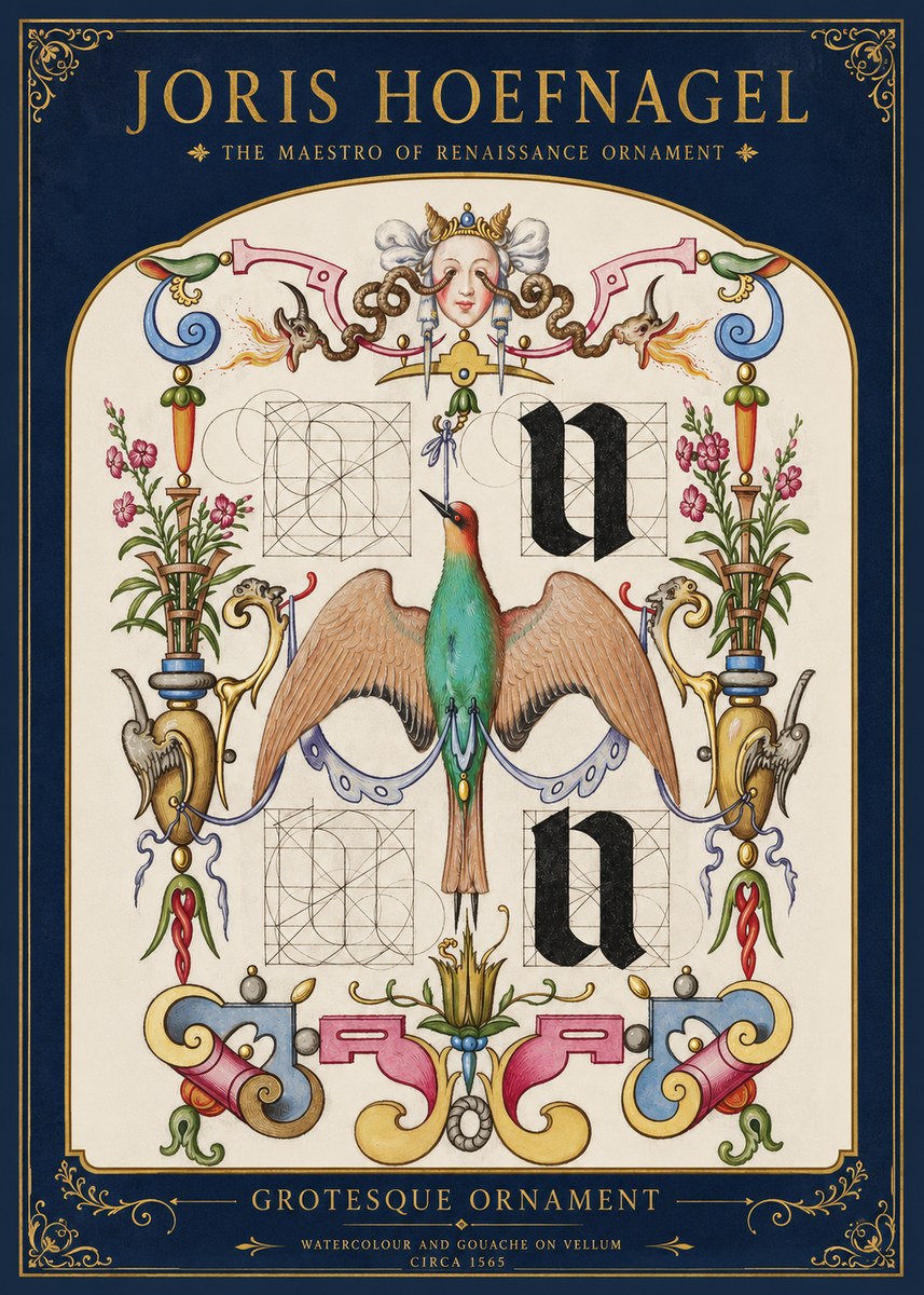 Joris Hoefnagel Grotesque Ornament No2 - Poszter