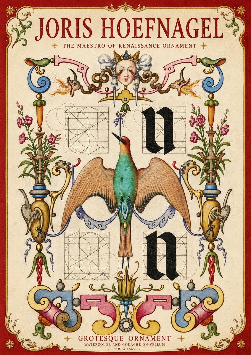Joris Hoefnagel Grotesque Ornament No4 - Poszter
