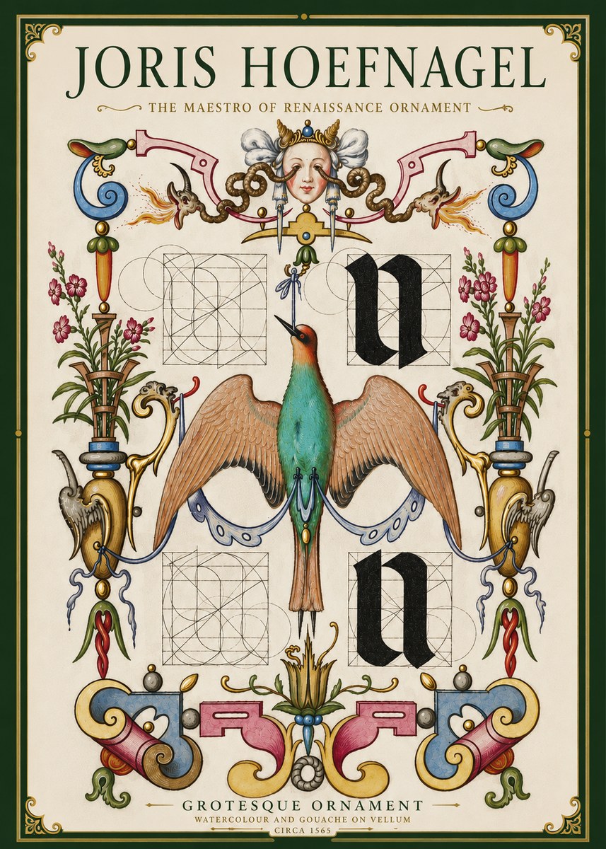Joris Hoefnagel Grotesque Ornament No5 - Poszter