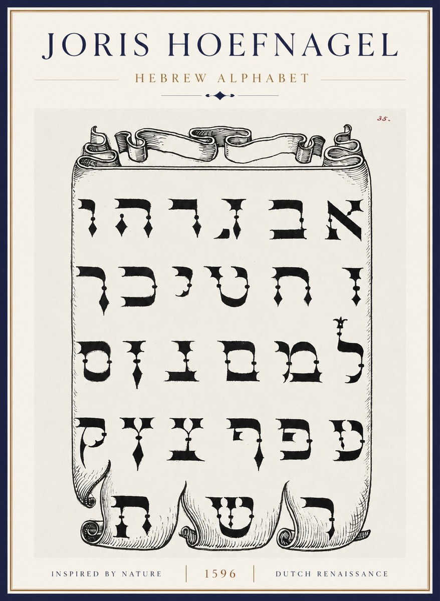 Joris Hoefnagel Hebrew Alphabet No5 - Poszter