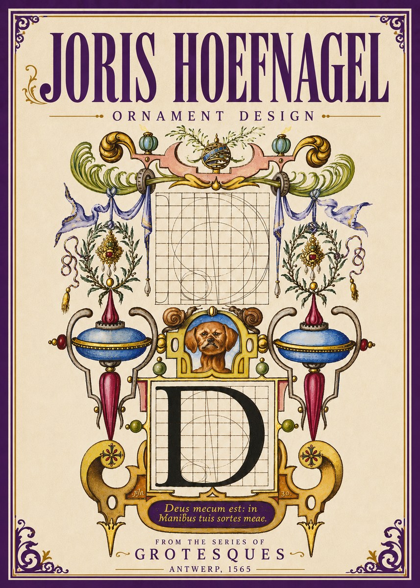 Joris Hoefnagel Illuminated Initial 'D' No5 - Poszter
