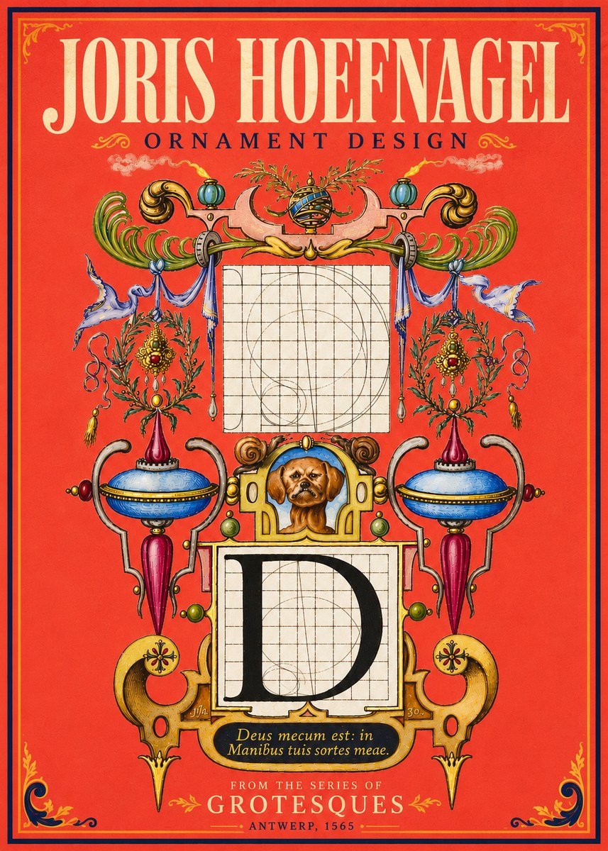 Joris Hoefnagel Illuminated Initial 'D' No6 - Poszter