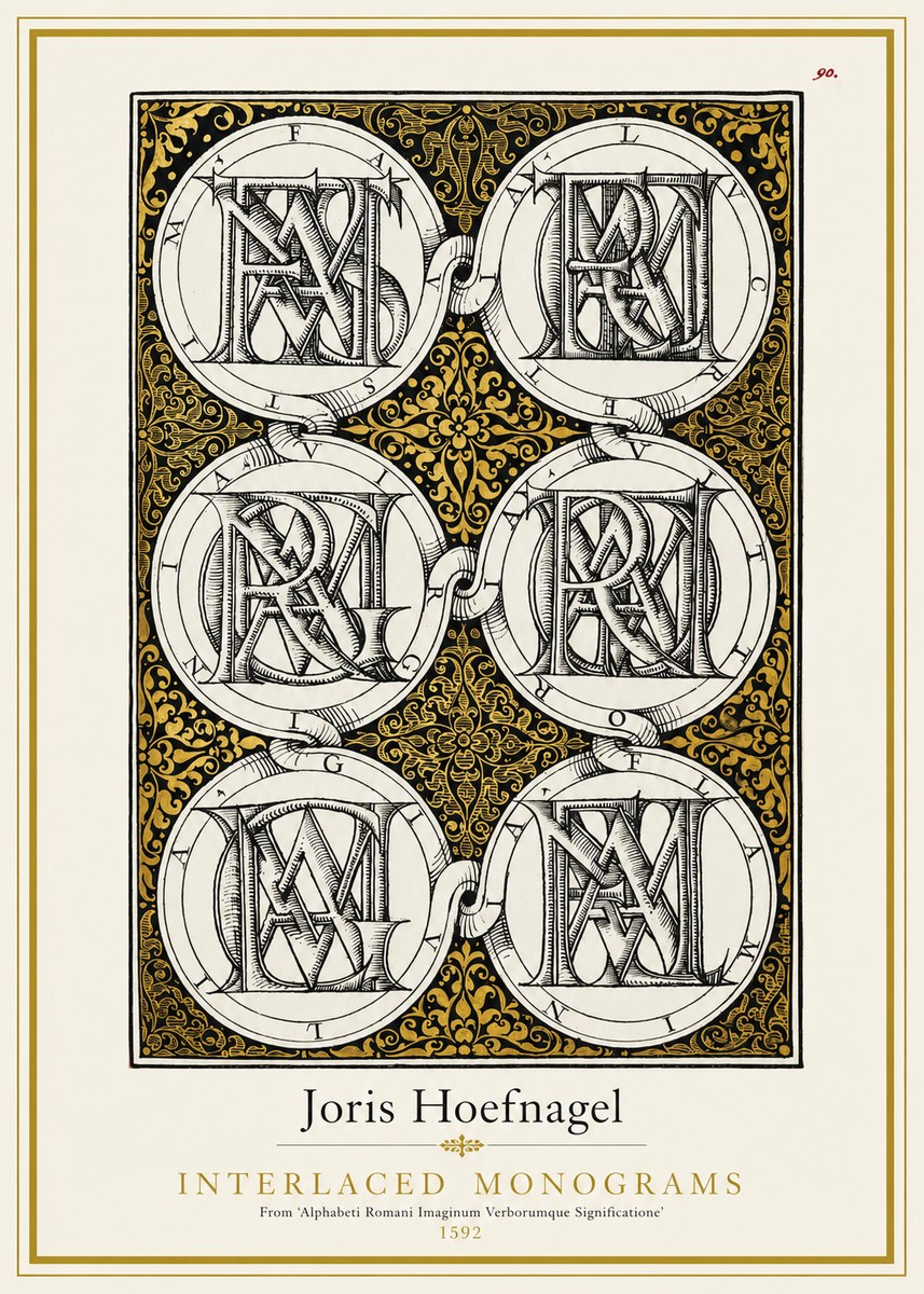 Joris Hoefnagel Interlaced Monograms No1 - Poszter