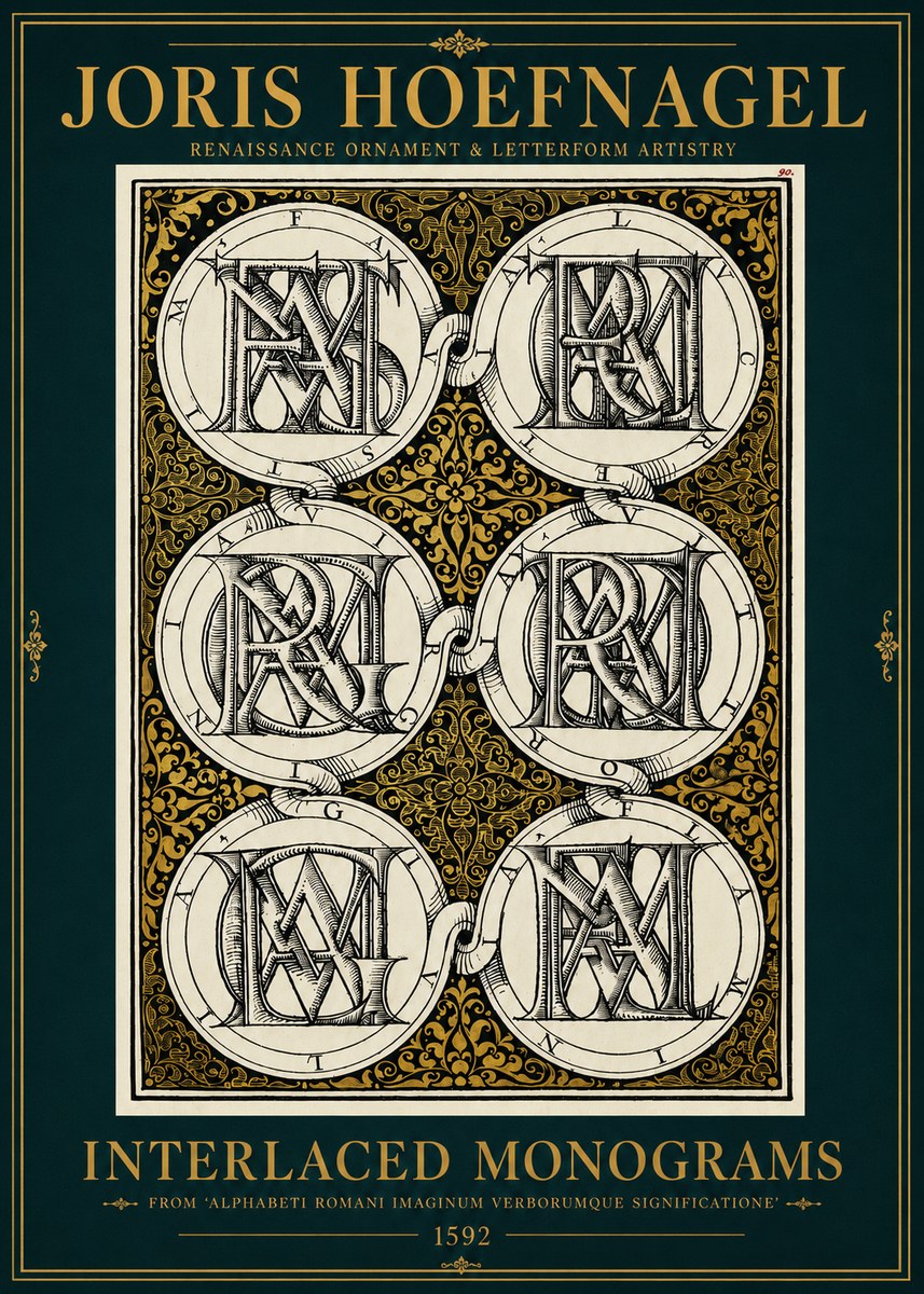 Joris Hoefnagel Interlaced Monograms No3 - Poszter