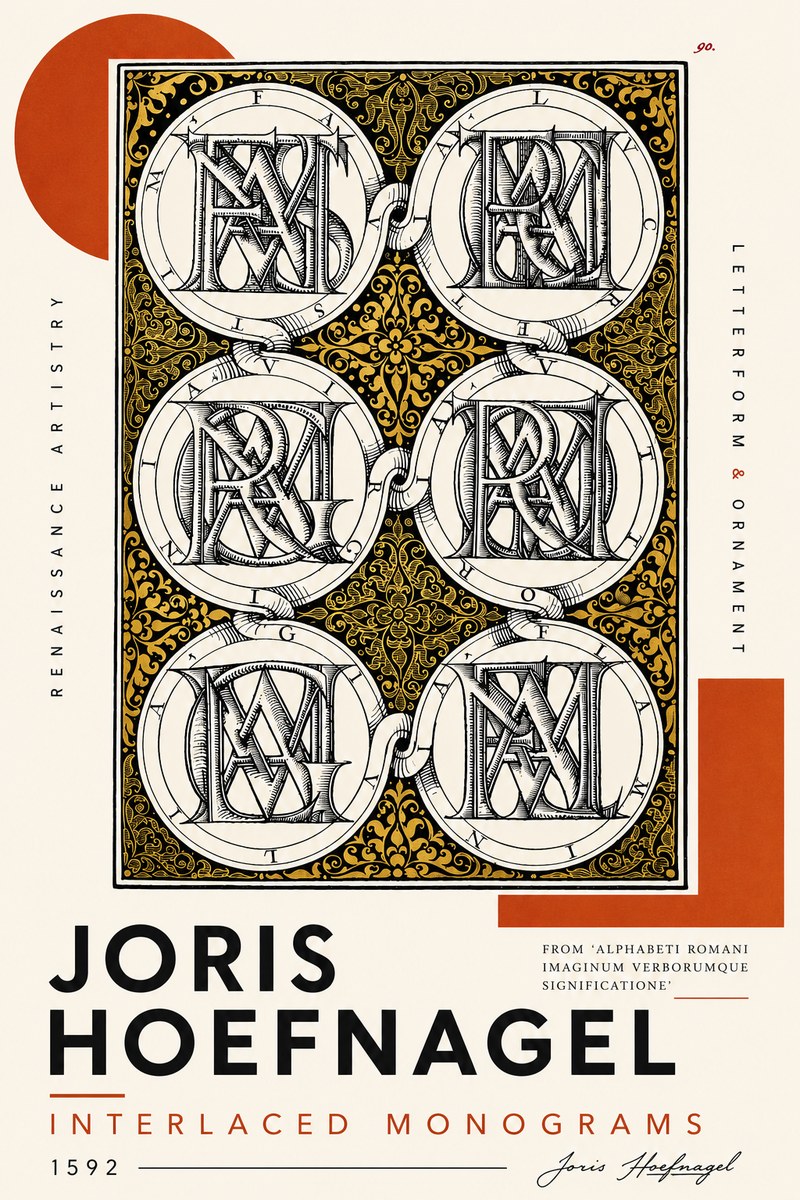 Joris Hoefnagel Interlaced Monograms No4 - Poszter