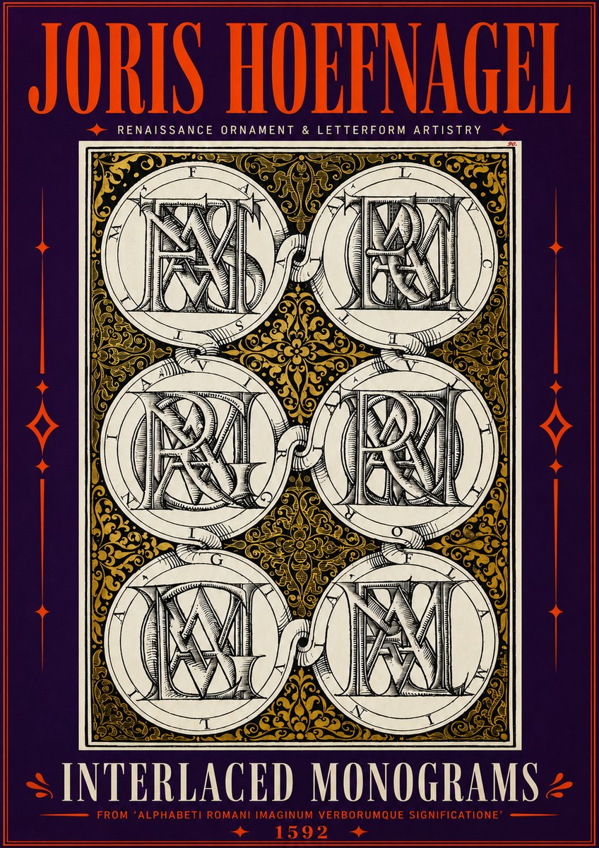 Joris Hoefnagel Interlaced Monograms No5 - Poszter