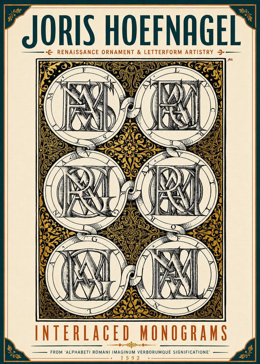 Joris Hoefnagel Interlaced Monograms No6 - Poszter