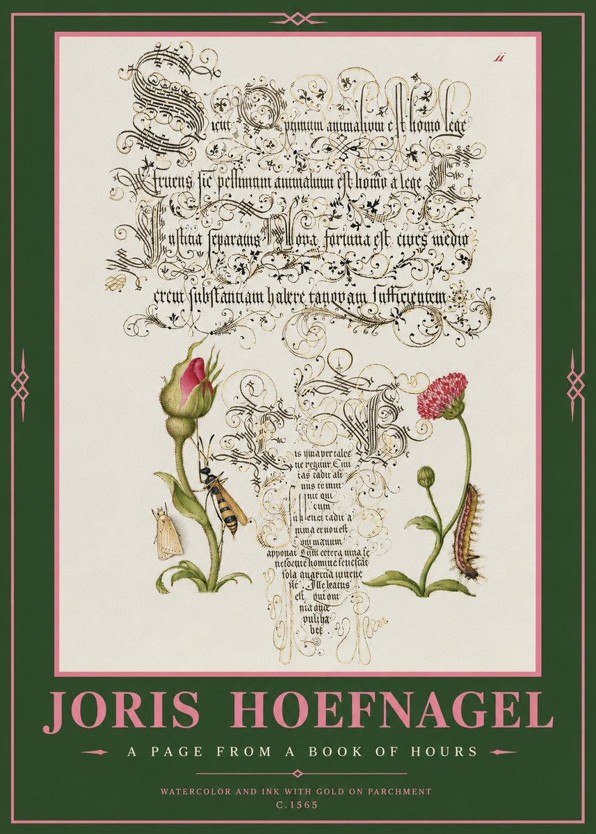 Joris Hoefnagel A Page from a Book of Hours No2 - Poszter