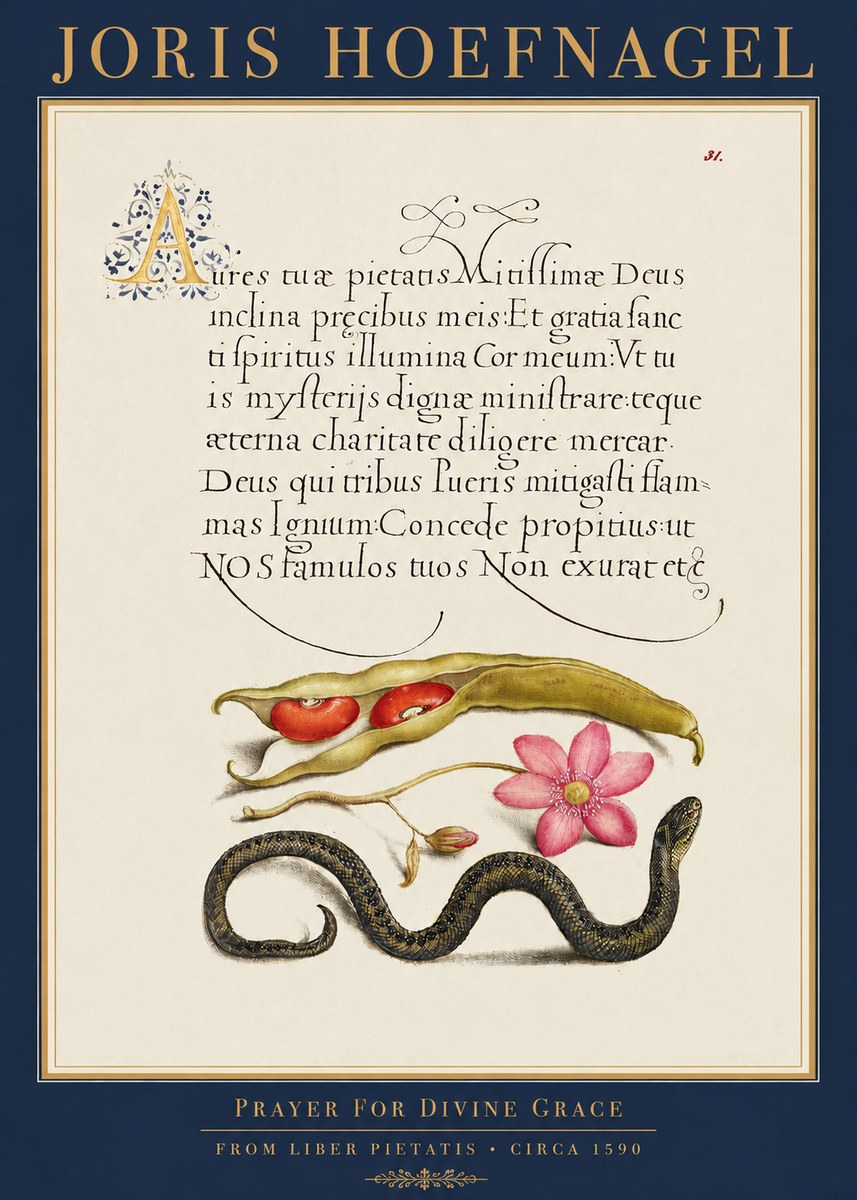 Joris Hoefnagel Prayer for Divine Grace No3 - Poszter