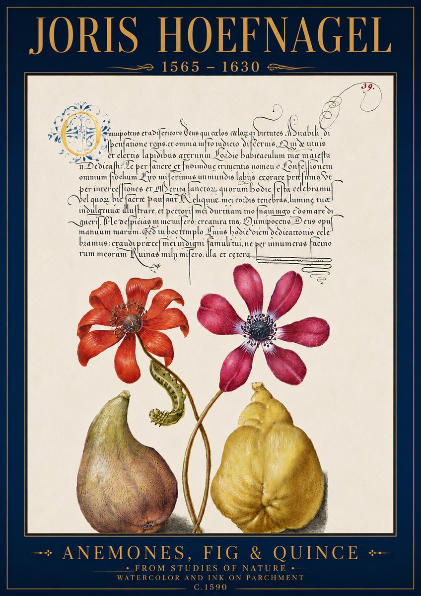 Joris Hoefnagel Flowers and Fruits No5 - Poszter