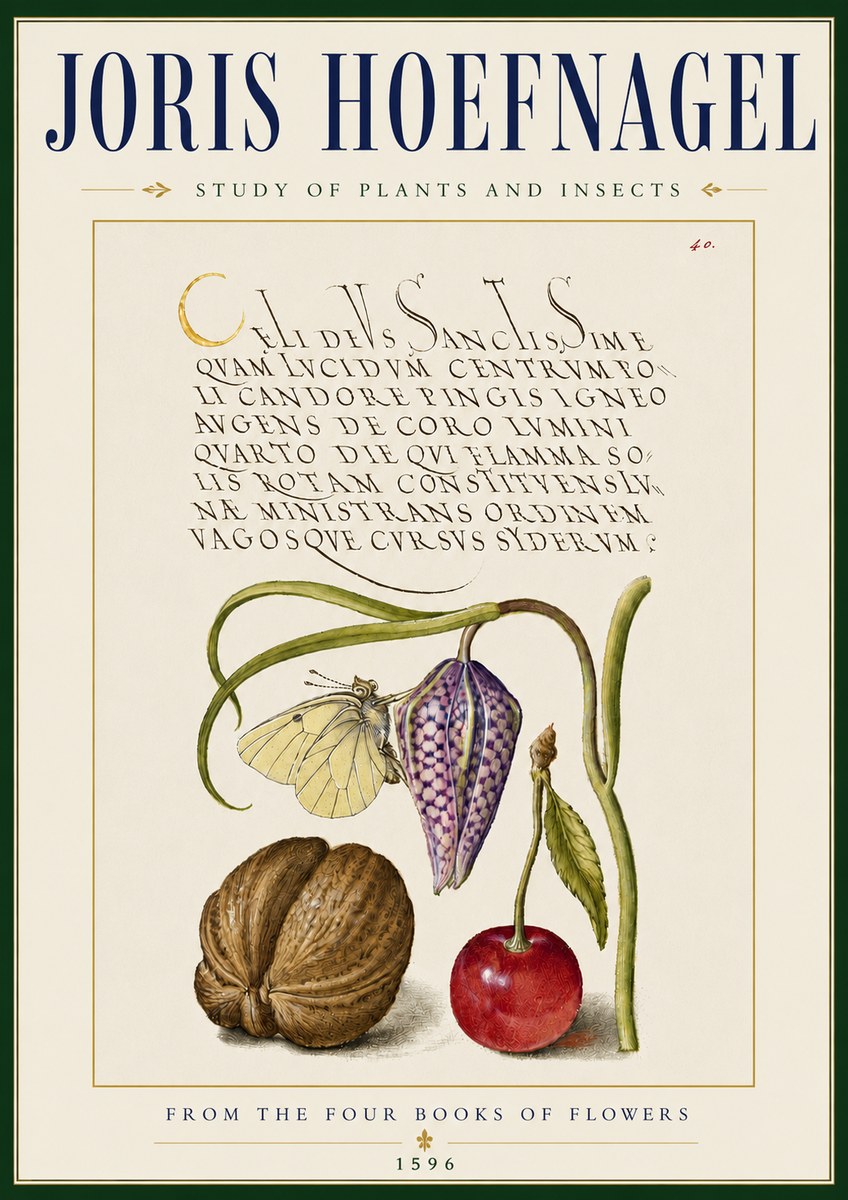 Joris Hoefnagel Study of Plants and Insects No5 - Poszter