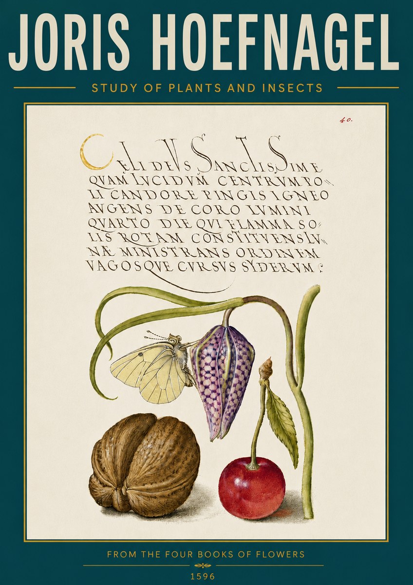 Joris Hoefnagel Study of Plants and Insects No6 - Poszter