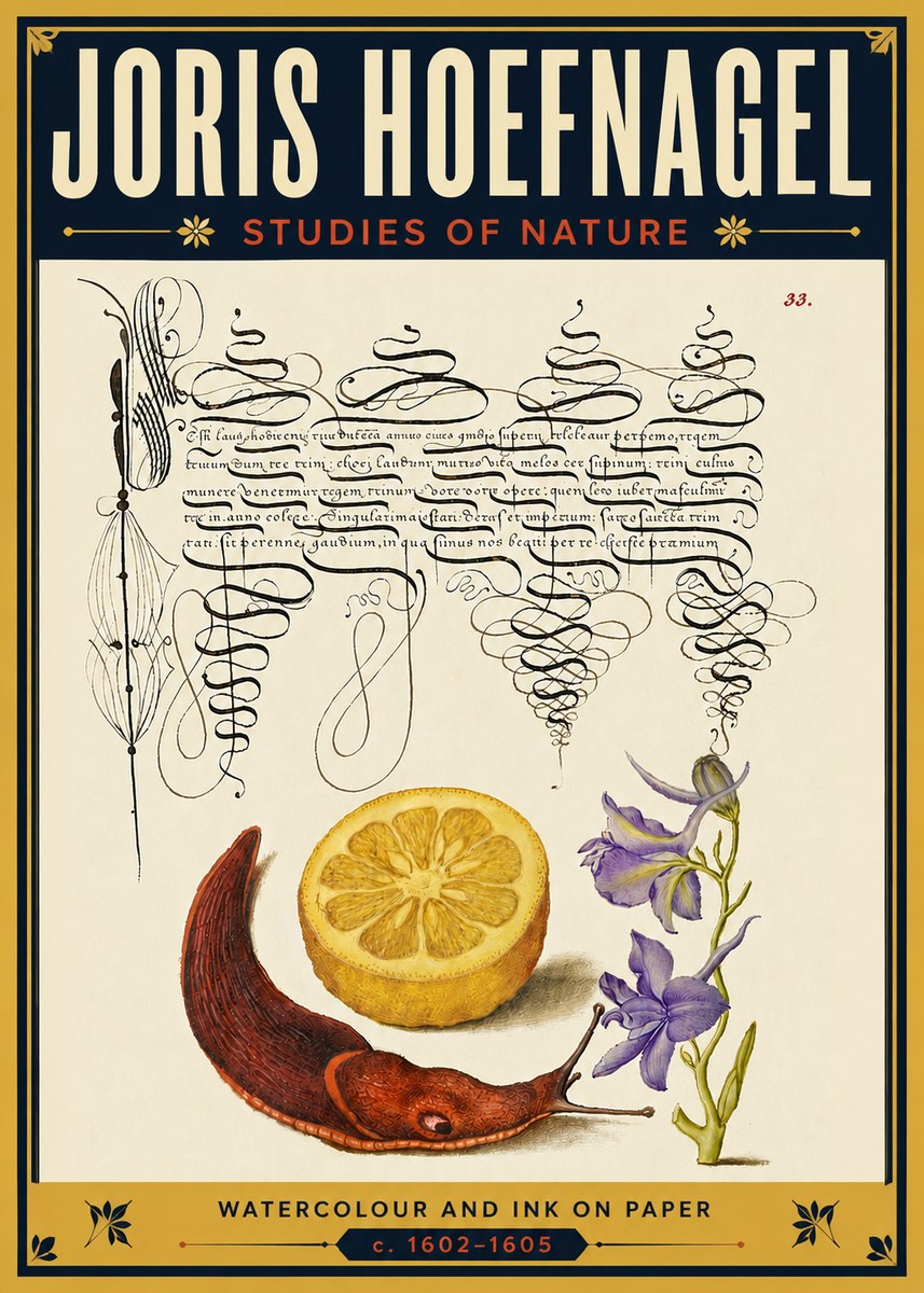 Joris Hoefnagel Studies of Nature No5 - Poszter