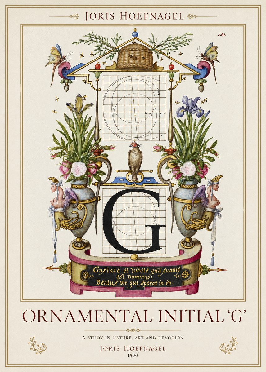 Joris Hoefnagel Ornamental Initial 'G' No1 - Poszter