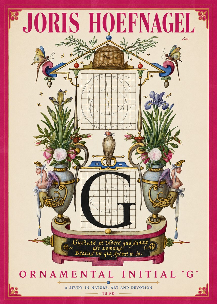 Joris Hoefnagel Ornamental Initial 'G' No2 - Poszter