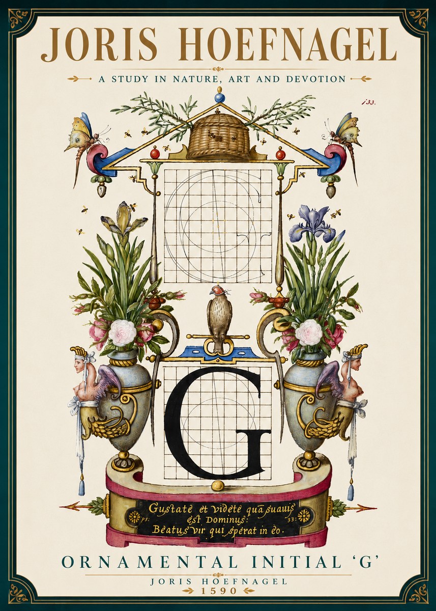 Joris Hoefnagel Ornamental Initial 'G' No5 - Poszter