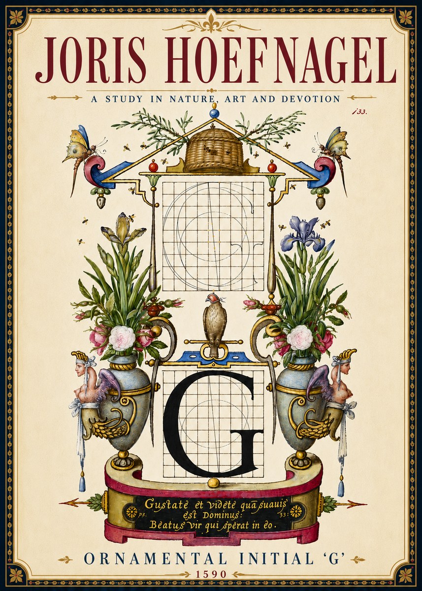Joris Hoefnagel Ornamental Initial 'G' No6 - Poszter