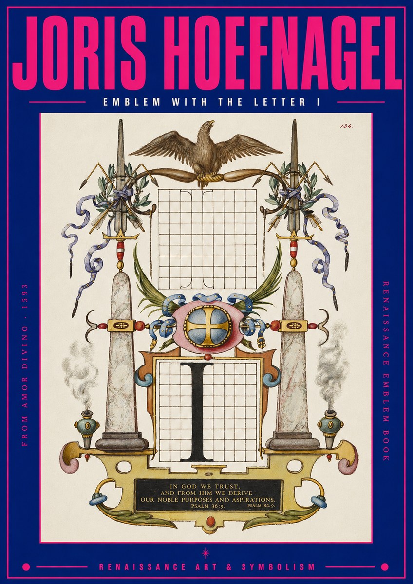 Joris Hoefnagel Ornamental Design with Dedicatory Inscription No3 - Poszter