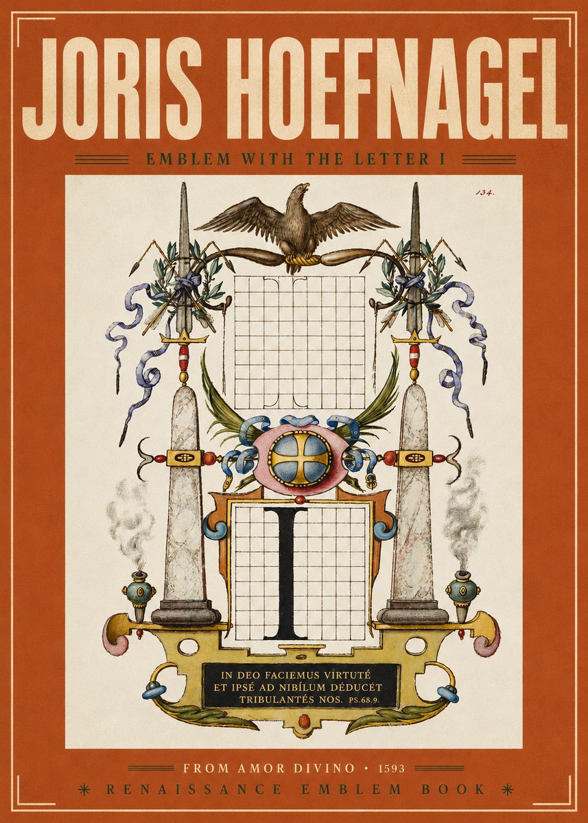 Joris Hoefnagel Ornamental Design with Dedicatory Inscription No6 - Poszter