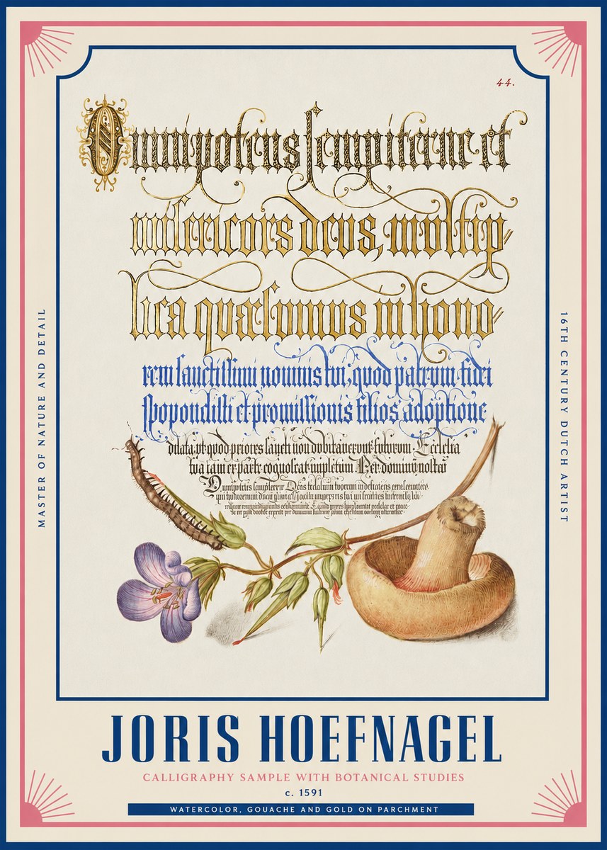 Joris Hoefnagel From a Series of Calligraphy Samples No2 - Poszter