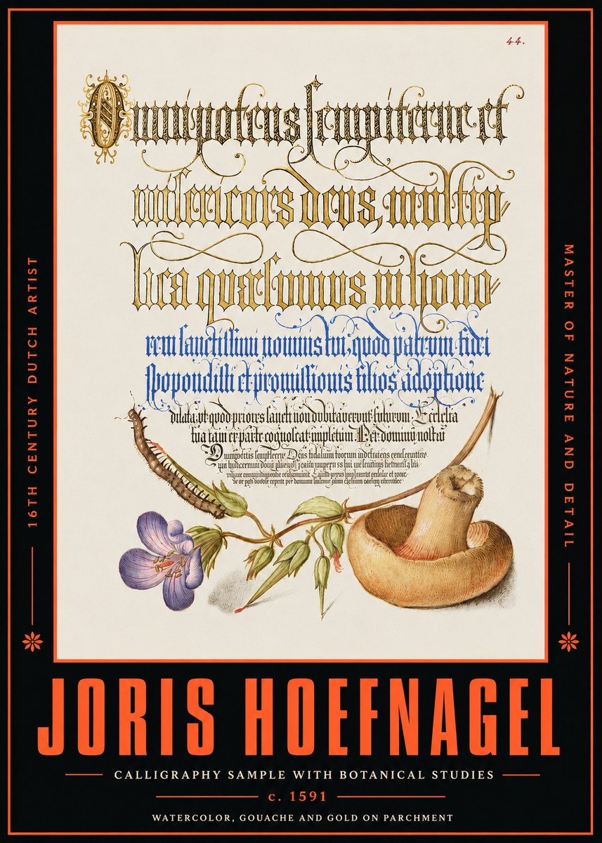 Joris Hoefnagel From a Series of Calligraphy Samples No4 - Poszter