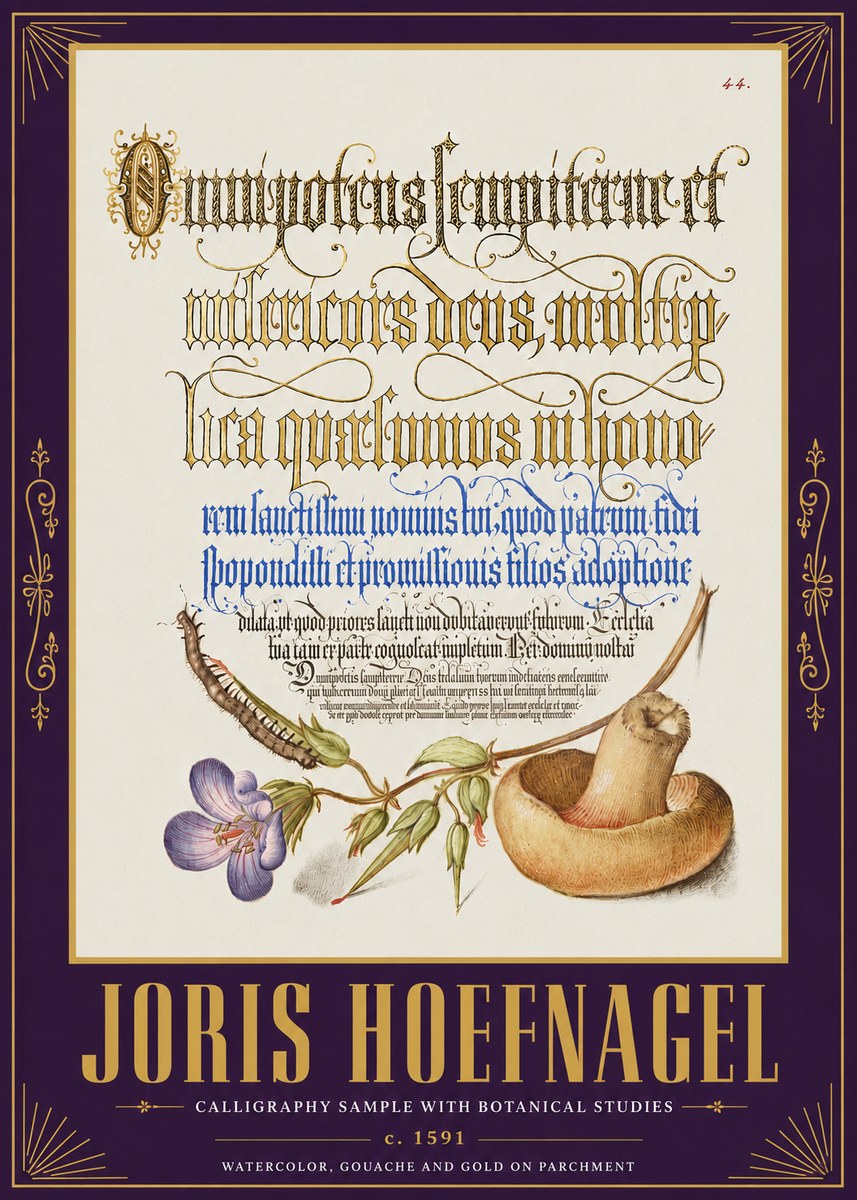 Joris Hoefnagel From a Series of Calligraphy Samples No5 - Poszter