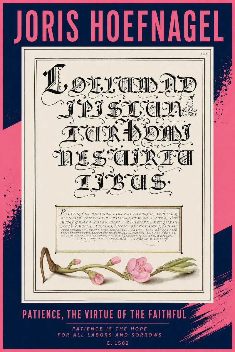 Joris Hoefnagel Calligraphic Alphabet from a Book of Lettering No4 - Poszter