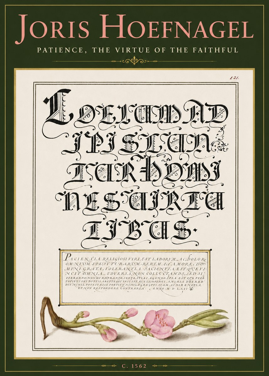 Joris Hoefnagel Calligraphic Alphabet from a Book of Lettering No5 - Poszter