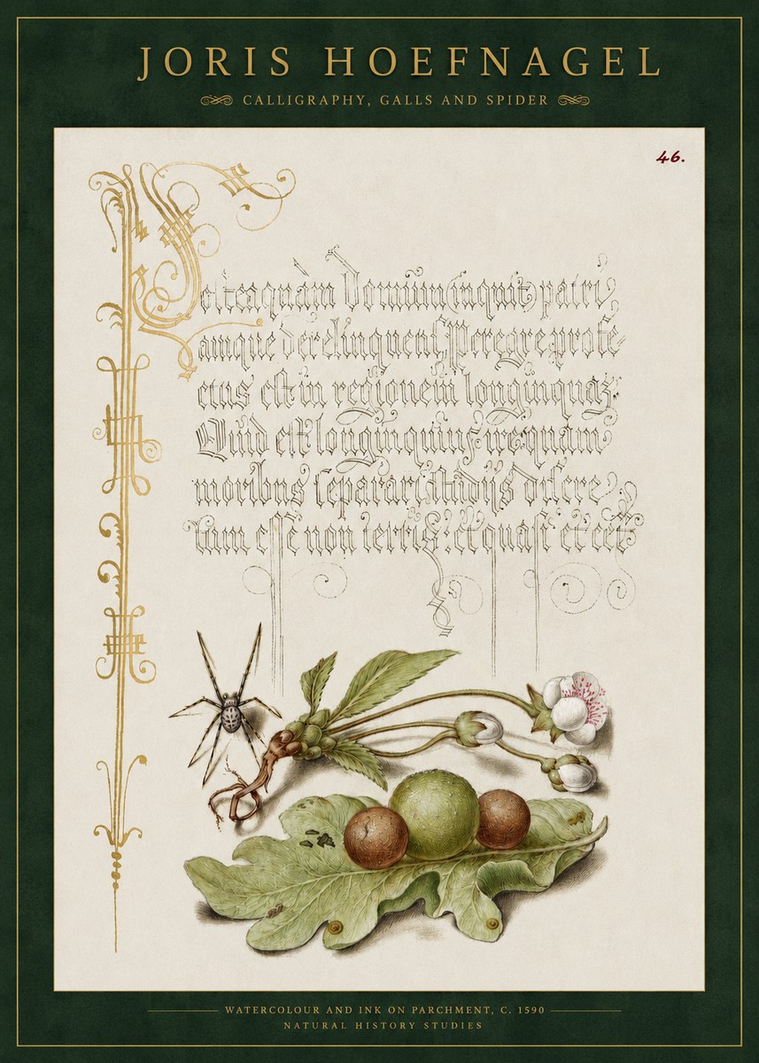Joris Hoefnagel Plant with Galls and Insect No3 - Poszter