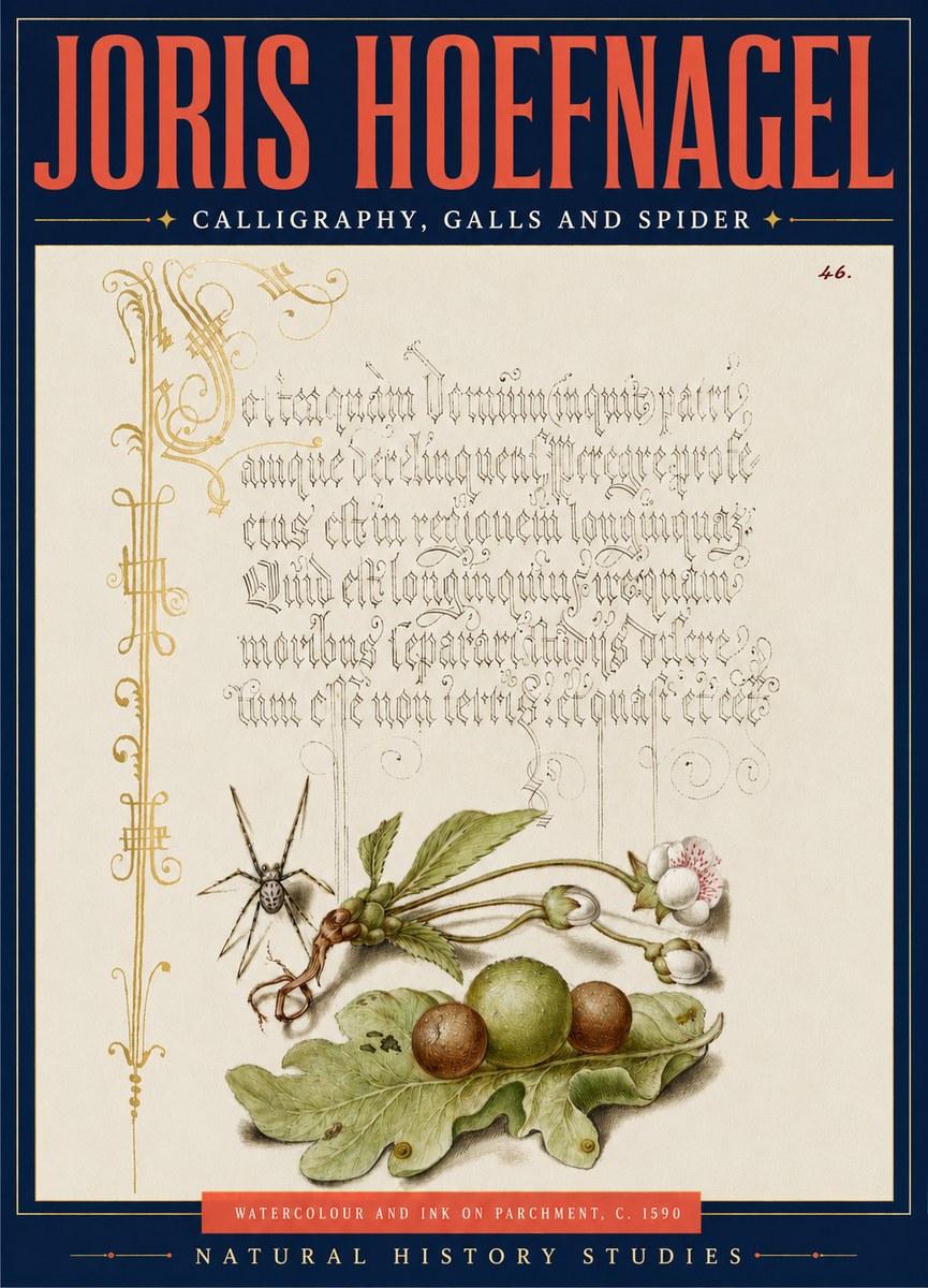 Joris Hoefnagel Plant with Galls and Insect No5 - Poszter