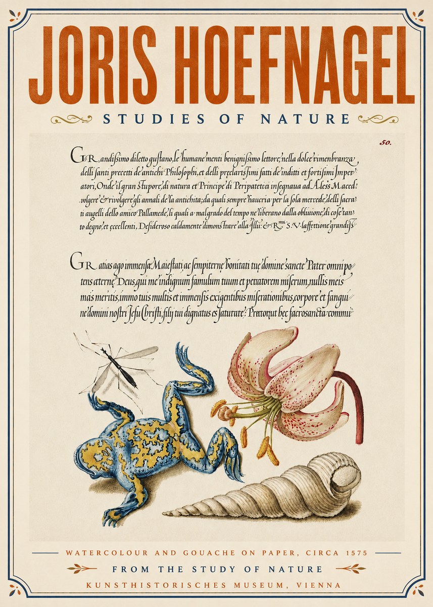 Joris Hoefnagel From the Study of Nature No6 - Poszter