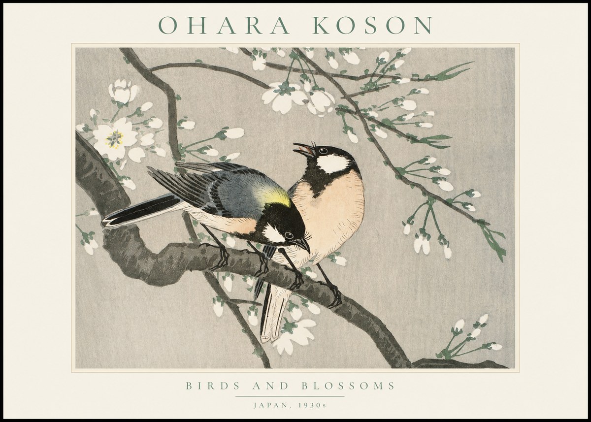 Ohara Koson Birds and Blossoms No1 - Poszter