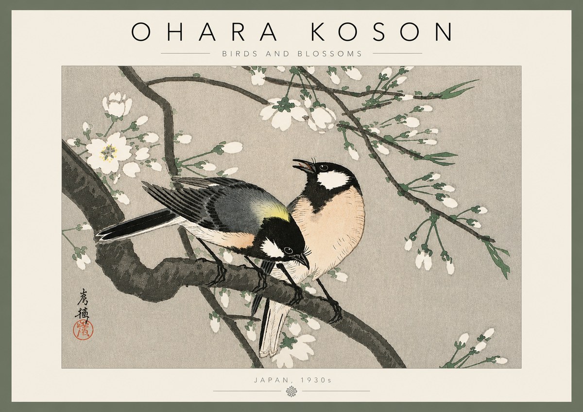 Ohara Koson Birds and Blossoms No4 - Poszter
