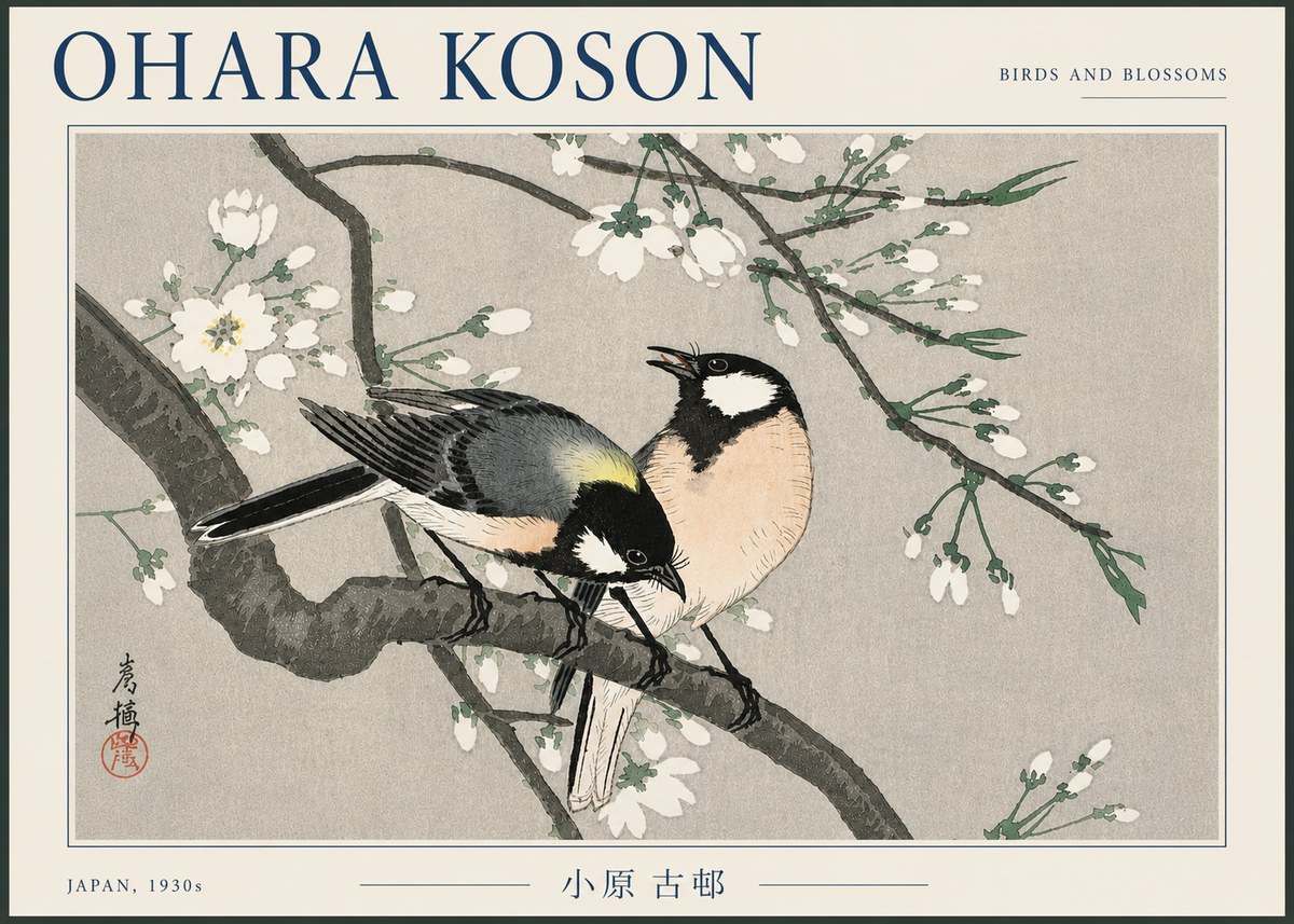 Ohara Koson Birds and Blossoms No5 - Poszter