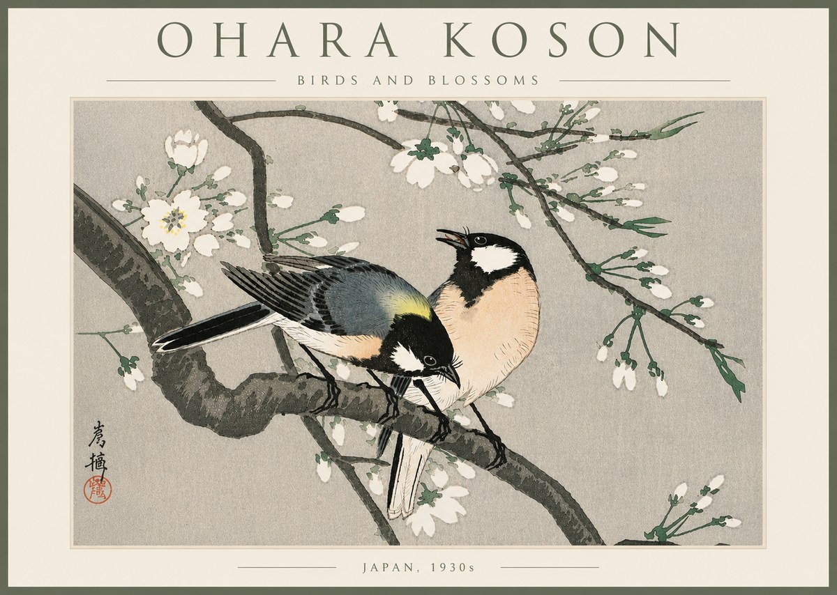 Ohara Koson Birds and Blossoms No6 - Poszter