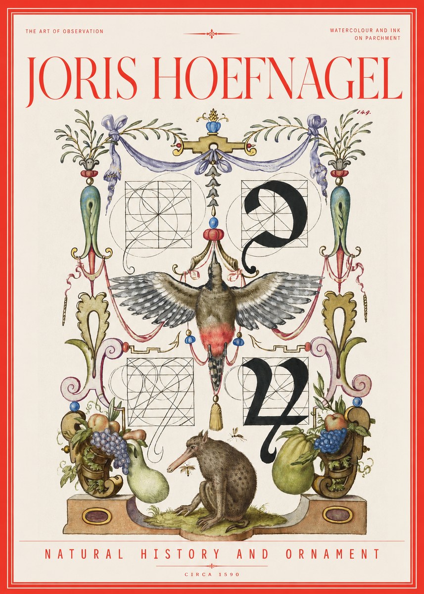 Joris Hoefnagel Study of Nature and Ornament No3 - Poszter