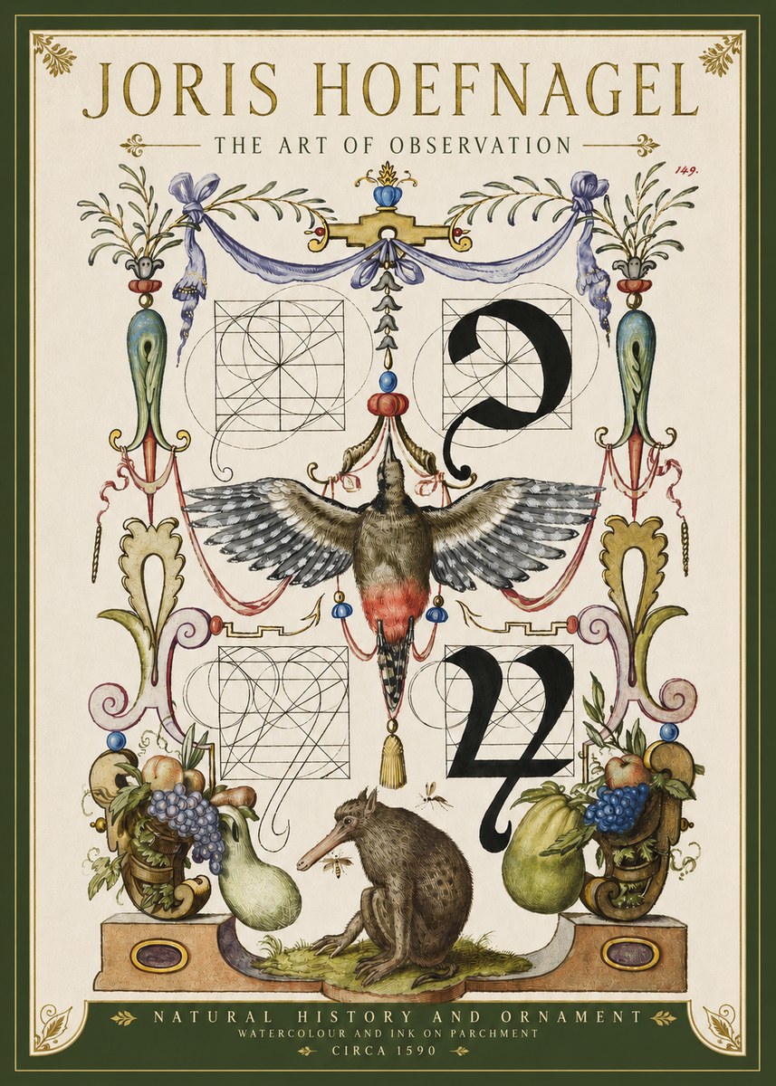 Joris Hoefnagel Study of Nature and Ornament No4 - Poszter