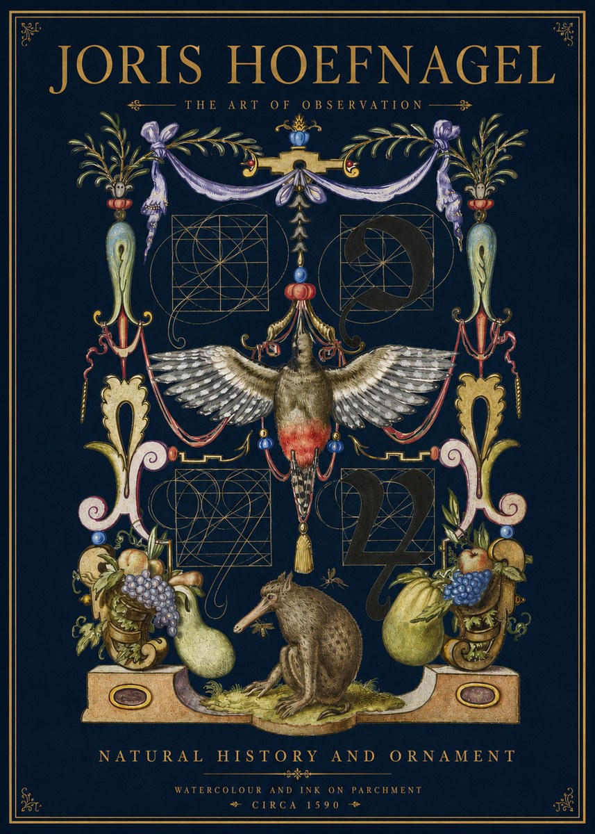 Joris Hoefnagel Study of Nature and Ornament No5 - Poszter