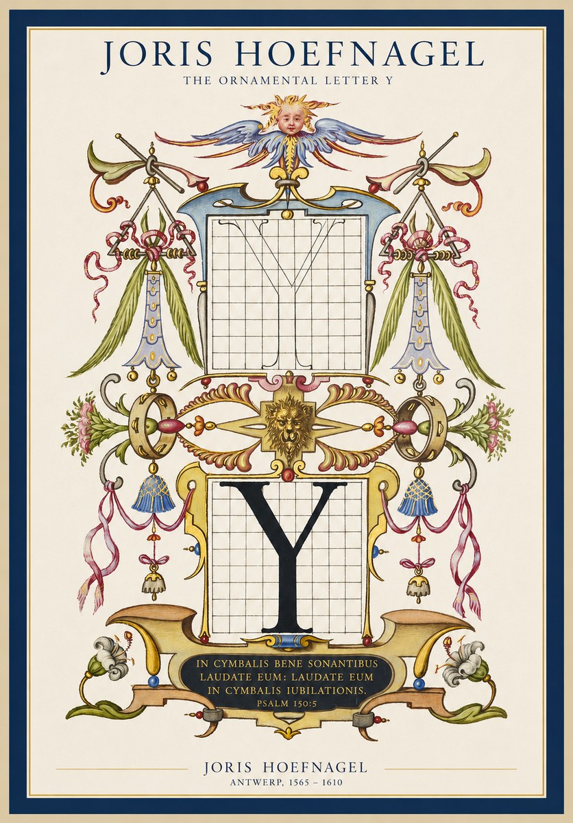 Joris Hoefnagel The Ornamental Letter Y No1 - Poszter