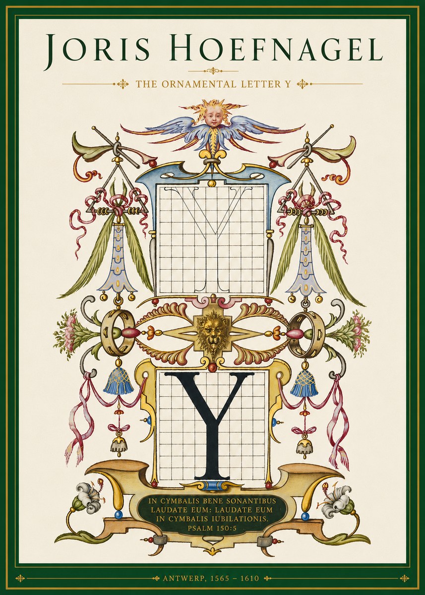 Joris Hoefnagel The Ornamental Letter Y No3 - Poszter