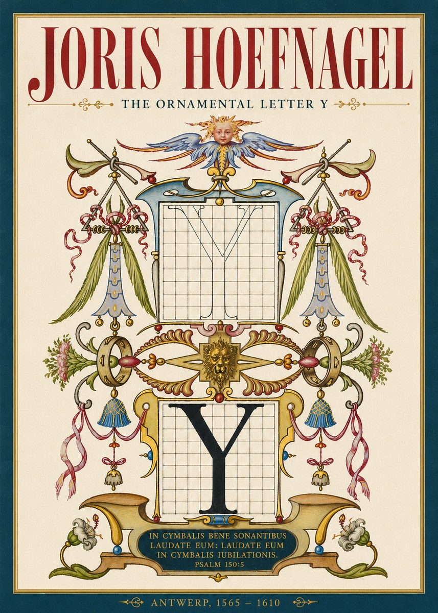 Joris Hoefnagel The Ornamental Letter Y No4 - Poszter