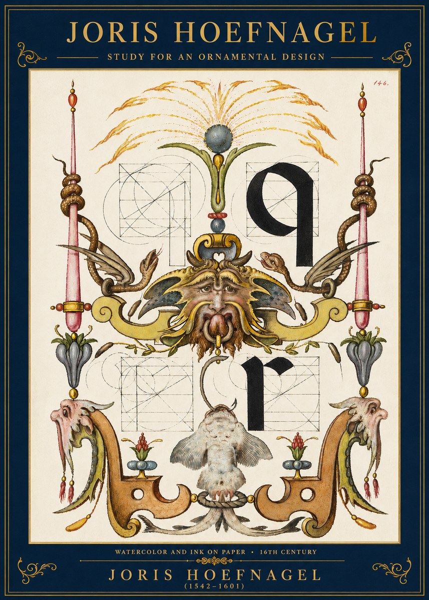 Joris Hoefnagel Ornamental Design I No3 - Poszter