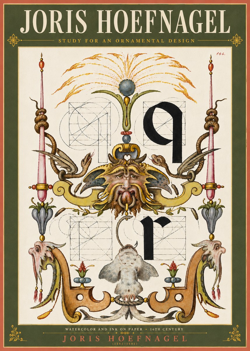 Joris Hoefnagel Ornamental Design I No4 - Poszter
