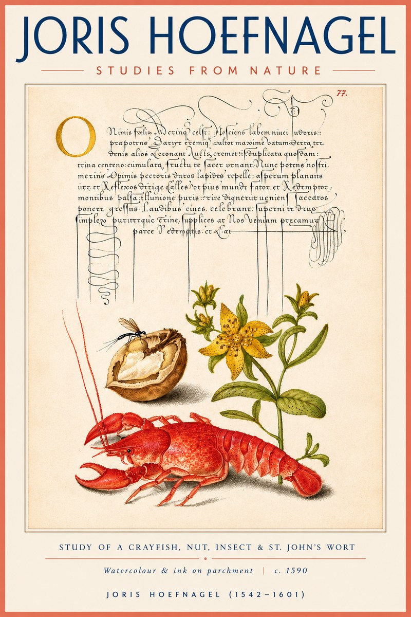 Joris Hoefnagel Studies from Nature No4 - Poszter