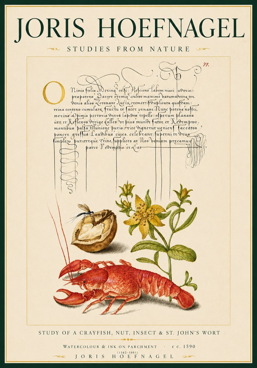 Joris Hoefnagel Studies from Nature No6 - Poszter